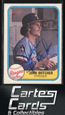 John Butcher 1981 Fleer #635 Texas Rangers RC TTM/IP Signed Auto - Image 1 of 2