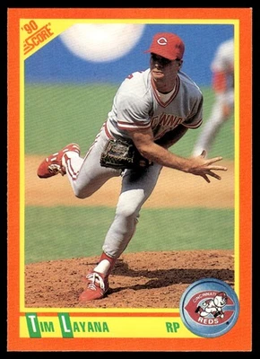 1990 Score Rookie & Traded Tim Layana Rookie Cincinnati Reds #107T - Image 1 of 2