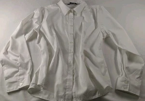 Ellen Tracy White Long Sleeve Shirt Large - Picture 1 of 9