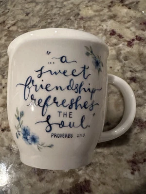 Blue Floral Ceramic Friendship Coffee/Tea Mug With Box Christian Art Gifts - Image 1 of 4