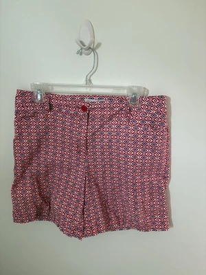 Pantalones Cortos Talbots Mujer Talla 10 Caleidoscopio Vibrante Preppy Vacaciones Rojo Blanco Azul Foto 1 de 4