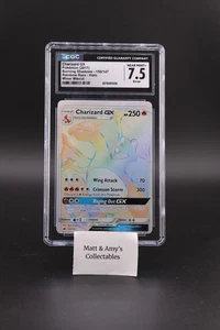 2017 Pokemon Sonne & Mond Brennende Schatten Error Miscut Charizard GX CGC 7.5 Pop 45 - Bild 1 von 2