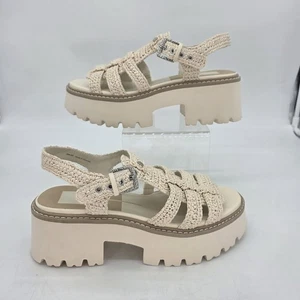 Dolce Vita Lasly Tejido Pescador Zapatos Mujer 9.5 Plataforma Sandalias Gruesas Avena  - Imagen 1 de 11