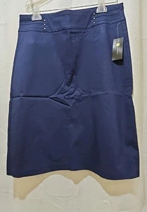 JM Collection Women's Navy Mini Skirt Size M NWT - Picture 1 of 9