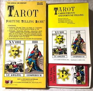 Tarot Fortune Telling Game, 1987 US Games Systems, 78 Cards, Guide, Original Box - Imagen 1 de 14