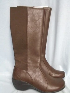 Hush Puppies Aimi Kana IIV Brown PU Tall Women's Boots Sz 9 Wide - Picture 1 of 11