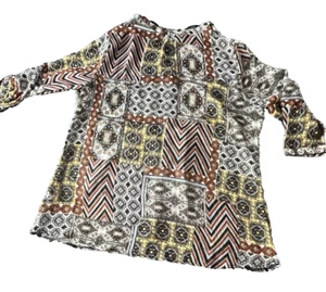 buntes Design Top Damen Gr. 46 Eur Herbst Boho Langarm offener Ausschnitt - Bild 1 von 16