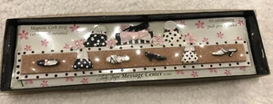 Lady Jayne Purse Shoe Black & White Magnetic Cork Strip 6 Push Pins 2003 NIB - Picture 1 of 6