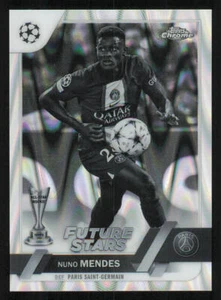 2022-23 Topps Chrome UEFA Black White RayWave Refractors #26 Nuno Mendes FS - Picture 1 of 2