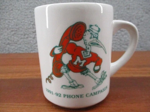 VINTAGE University Of Miami Hurricanes Ceramic Mug NCAA Football 90s UM Cover