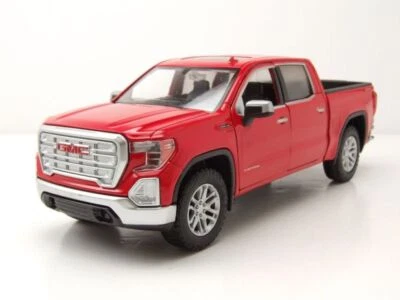 GMC Sierra 1500 Slt Equipaggio Cab Pick Up 2019 Rosso Modellino 1:24 MotorMax - Immagine 1 di 4