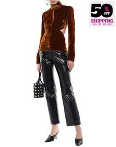 RRP €508 MARQUES' ALMEIDA Velvet Blouse Size M Silk Blend Cut Out Back High Neck - Picture 1 of 9