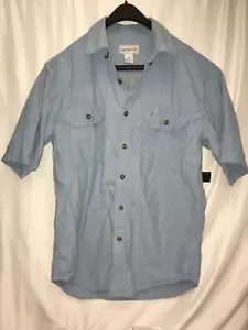 Camicia Carhartt da uomo a maniche corte abbottonata vestibilità rilassata blu taglia M - Foto 1 di 8