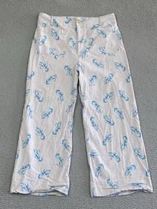 Maeve Anthropologie Colette Pant Size 31 Blue Lobster Wide Leg Crop Coastal EXC - Picture 1 of 15