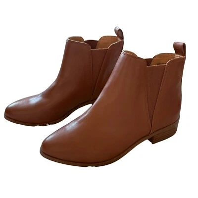 J Crew Womens Chelsea Ankle Boots Size 7 Pull On Block Heel Brown - Image 1 of 4