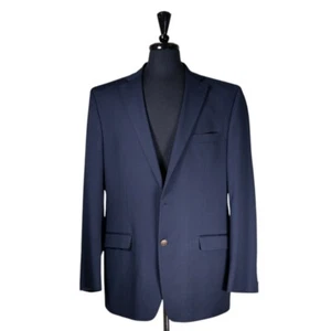 Chaps Ralph Lauren Mens Blazer Navy Blue Stretch Lined Jacket Sport Coat 44L - Picture 1 of 9