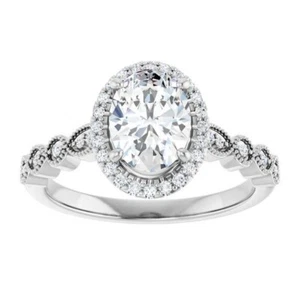 1 ct Oval Cut D-VVS1 Moissanite Wedding Engagement Ring S925 Sterling Silver - Picture 1 of 12
