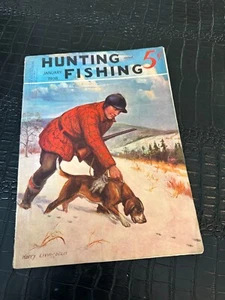 JANUARY 1938 - HUNTING AND FISHING magazine - PAINTED COVER - NICE - Imagen 1 de 1