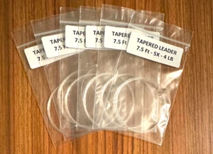 6 Tapered Fly Line Leaders w/ Perfection Loop, 7.5' 5X 4 lb, Fly Fishing - Picture 1 of 1