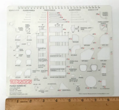 TEKNION Architectural Drafting Template Interior Design Furniture - Image 1 of 3