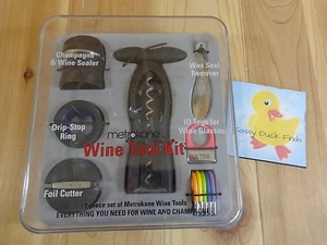 Metrokane Wine Tool Kit 11 Pieces For Wine and Champagne Bottles - Picture 1 of 5