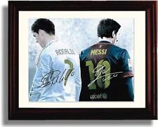 8x10 Framed Lionel Messi & Ronaldo Autograph Promo Print
