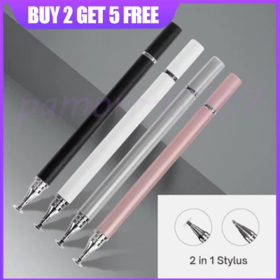 2in1 Touch Screen Stylus Pens for iPhone iPad Tablet Samsung Android Phone 2+5 - Image 1 of 4