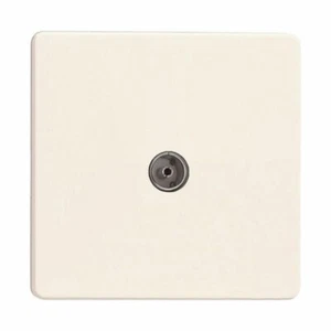 Varilight XDY8S.PD Screwless Primed 1 Gang Co-Axial TV Socket - Picture 1 of 1