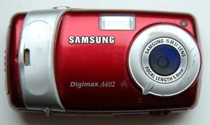 Samsung Digimax A402 4MP Compact Digital Camera Red. FOR PARTS OR REPAIR! - Picture 1 of 10