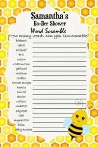 12 Personalized - Unscramble The Word - Baby Shower Game - Dr. Seuss-Party Games - Picture 1 of 15