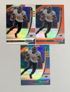 2020 Prizm Draft Picks Football Chris Carson Silver Orange Blue 3 Card Lot #14 - Picture 1 of 2