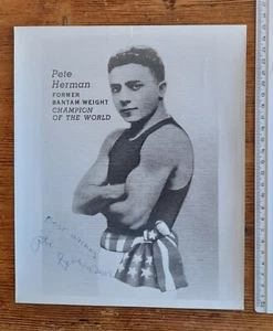 Pete Herman Rare Autograph Photograph US Boxer Good Condition New Orleans - Picture 1 of 9