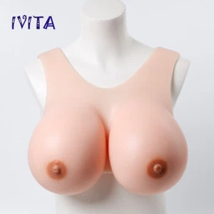 IVITA H Cup Grandes Boobs Silicona Forma de Pecho Chaleco Estilo Transgénero Falsos Boobs - Imagen 1 de 12