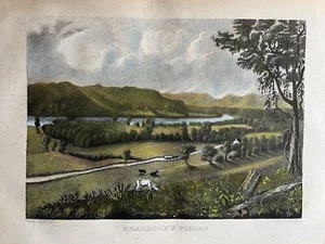 BRADDOCK’S FIELDS W.C. WALL ORIGINALE COLORATO A MANO 1850 - Foto 1 di 7