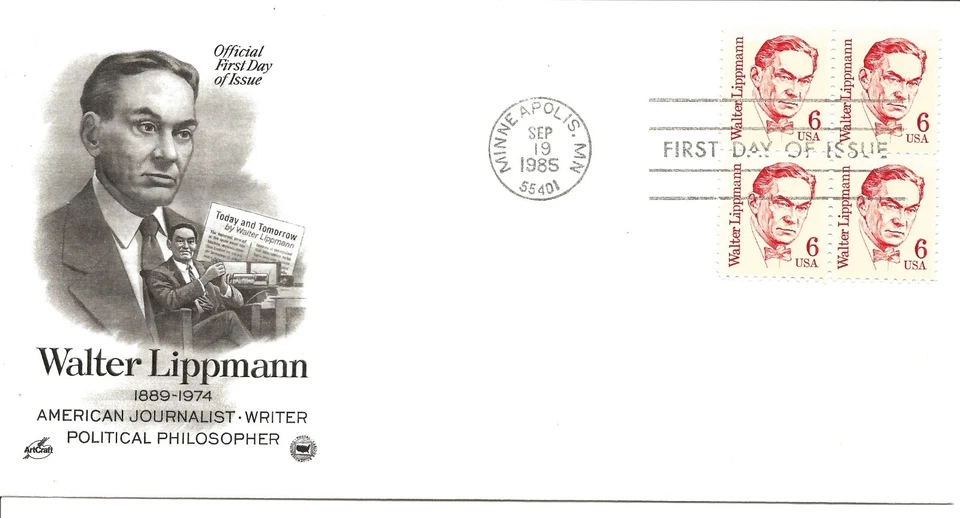 US Scott #1849, First Day Cover 9/19/85 Minneapolis Block Lippmann - Image 1 of 1