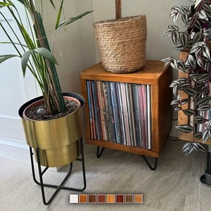 Vinyl Record Storage Cube, Handcrafted Record Player Stand, Turn Table Station - Picture 1 of 8