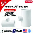 PVC Tee Fittings 10pcs Automatic Chicken Poultry Waterer Drinker Cups Nipples 