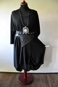 Layered refined Cloud Balloon Dress Black Jersey 46, 48, 50, 52, XL, XXL, XXXL - Picture 1 of 5
