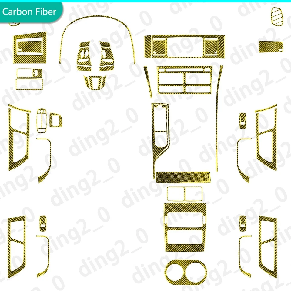 Kits de 48 piezas de cubierta interior completa de fibra de carbono amarilla para Jaguar XF X250 07–11 Foto 1 de 4