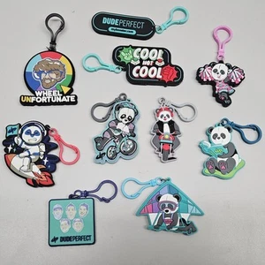 Lot 10 Dude Perfect Backpack Bag Clip Keychains My Booster Panda Mybooster.com - Picture 1 of 9