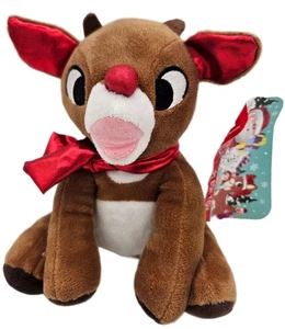 Rudolph Plush Toy Red-Nosed Reindeer 7 Inch Tall Christmas Holiday New - Picture 1 of 7