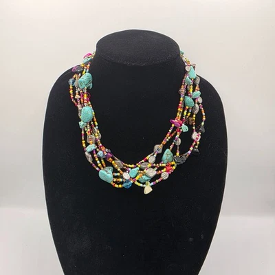女式多层多色串珠项链波西米亚服装多彩 22 — 第 1/4 张图片