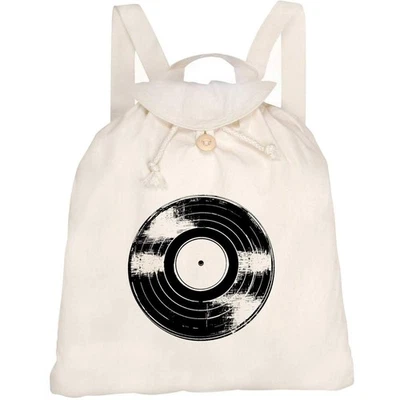 'Vinyl Record' Canvas Rucksack / Backpack (RK00038390) - Image 1 of 2