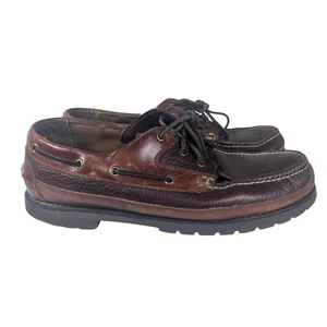Mocassino mocassino vintage LL Bean Allagash pelle bisonte taglia 12 marrone cucito a mano - Foto 1 di 7