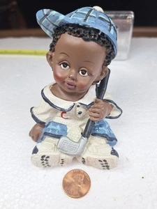 SELTENE 4 IN HIGH afroamerikanische Babyfigur im Golf-Outfit & haltender CLUB HMM9 - Bild 1 von 7