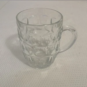 Arcoroc Frankreich 18 Unzen Klar Daumenabdruck Schwer Glas Bierkrug. - Bild 1 von 5