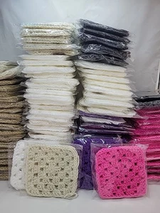 Lot of 189 Handmade 5x5 Inch Mix Crochet Granny Squares for Crafting & Sewing - Picture 1 of 9
