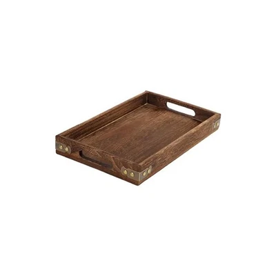 Elegant Wood For Tea Tray with Storage Capabilities and Intimate Detail Design - Image 1 of 4