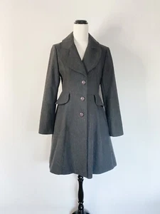 PRINCESS HIGHWAY grey wool blend fit & flare pocket coat / sz 8 - Picture 1 of 10