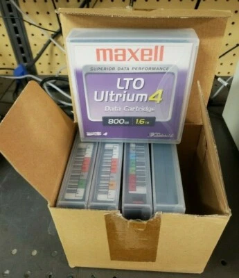 Cartucho de datos original Maxell LTO Ultrium 4 800 GB/1,6 TB 183906 CAJA de 5 Foto 1 de 2